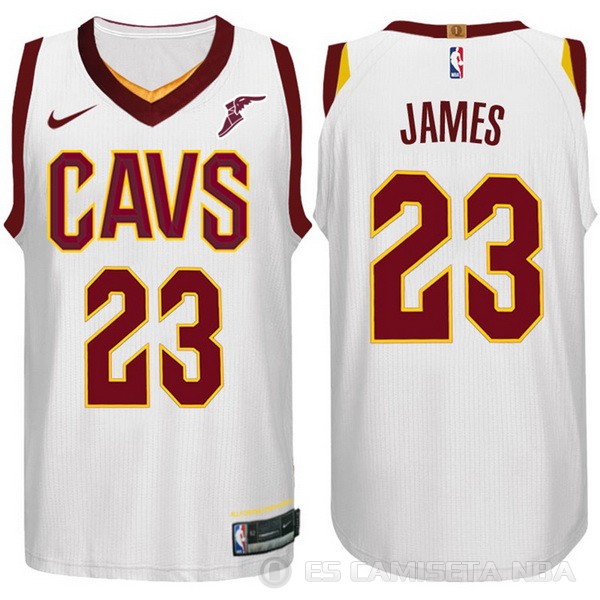 Nike Camiseta James #23 Cleveland Cavaliers 2017-18 Blanco Nike Camiseta James #23 Cleveland Cavaliers 2017-18 Blanco